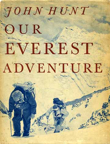 
Edmund Hillary and Tenzing Norgay in the couloir at 8320m on the way to camp IX on May 28, 1953 - John Hunt Our Everest Adventure book cover
